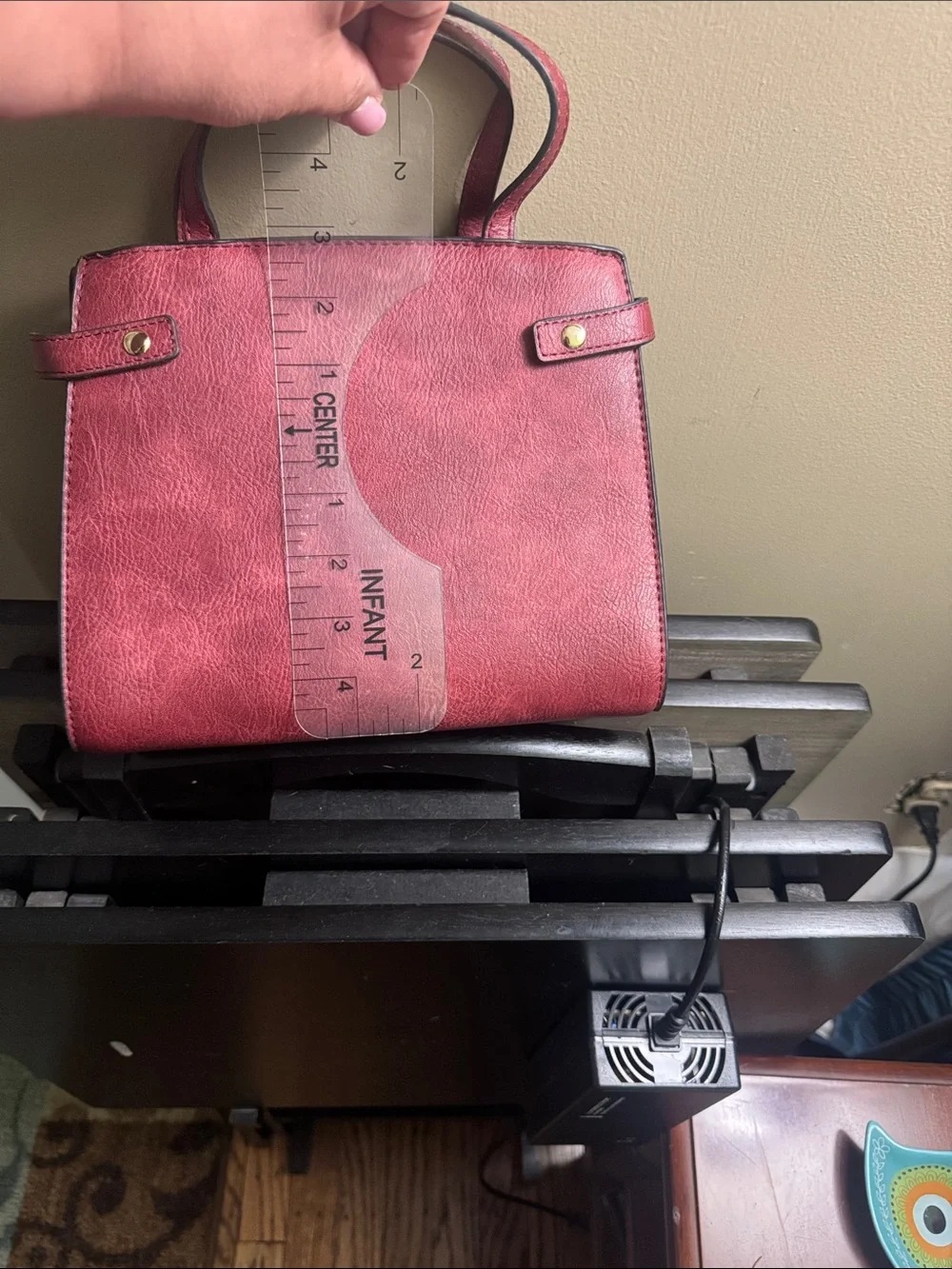 Classic Structured Women's Satchel Bag in Burgundy